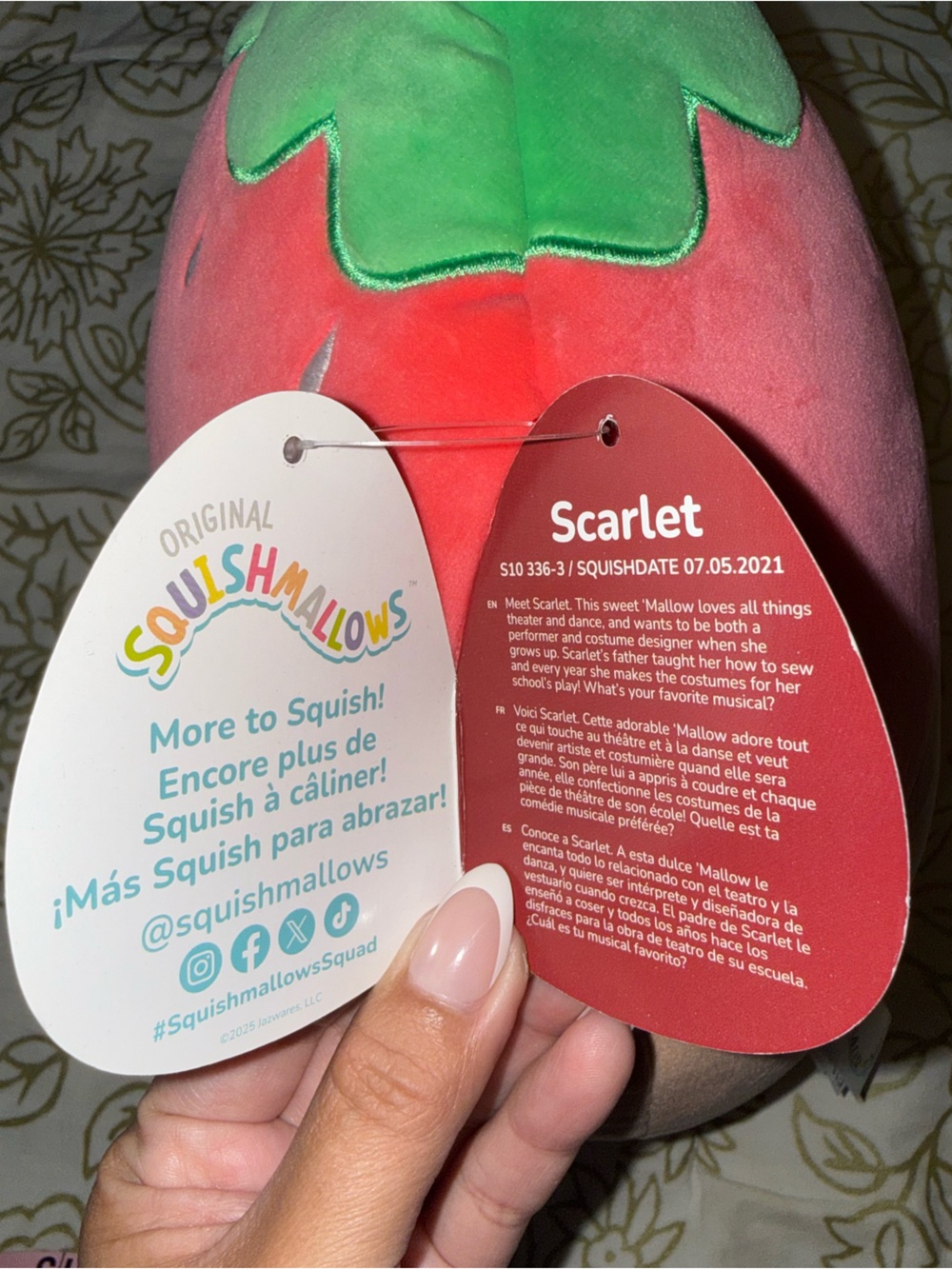 10” Scarlet Strawberry Chocolate Dipped Valentines Squishmallow Plush Toy NWT - Picture 6 of 6